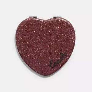 NWT Coach Glitter Heart Compact Mirror
